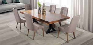 Comedor Estocolmo con 6 Sillas Atenea Café