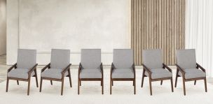 Juego de 6 Sillones Kansas Beige