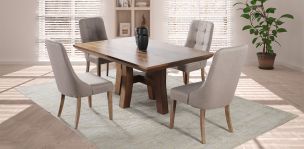 Comedor Kansas con 4 Sillas Atenea Café