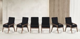 Juego de 6 Sillones Kansas Negro