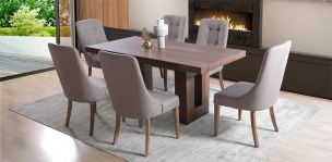 Comedor Marbella Parota con 6 Sillas Atenea Café