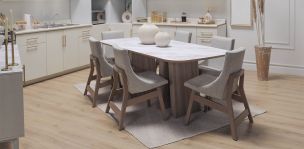 Comedor Tirsa Casa Anahi con 6 Sillas Gris