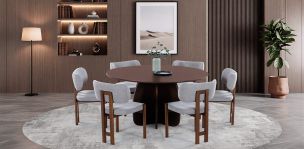 Comedor Altea con 6 Sillas Gris