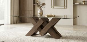 Mesa Comedor de Cristal 220 x 120 cm Penthouse Café