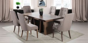 Comedor 180 cm Odette con 6 Sillas Atenea Café