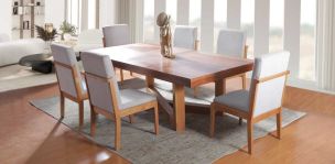 Comedor 240 cm Zeus con 6 Sillas Beige