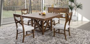 Comedor Mika Café con 4 Sillas Beige