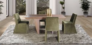 Comedor 180 cm Spezza con 4 Sillas Verde