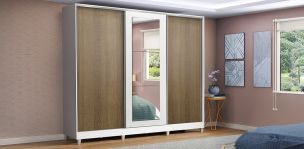 Clóset Ropero Eithan Café de 231 cm con Espejo | Armario Organizador