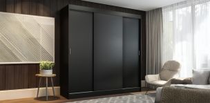 Clóset Ropero Reno Negro con 3 Puertas | Armario Organizador