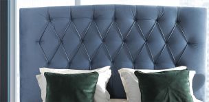 Cabecera King Size Siqueiros Azul Tapizada