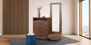Cómoda Alta con Espejo Rocella Café