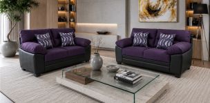 Sala de Dos Sofás 2 Plazas Peralta Morado HS