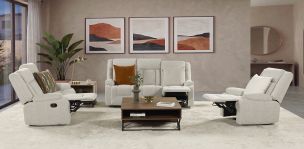Sala con Reclinables Isabelle Beige 3 Piezas