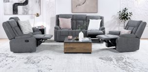 Sala con Reclinables Isabelle Gris 3 Piezas