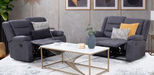 Sala de Dos Sofás 2 Plazas con Reclinables Nori Gris