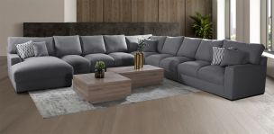 Sala Modular Izquierda Amira Gris 6 Piezas
