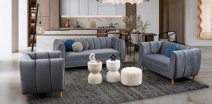 Sala Castell Gris Oscuro 3 Piezas