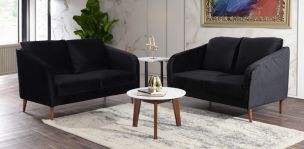 Sala de Dos Sofás 2 Plazas Nia Negro