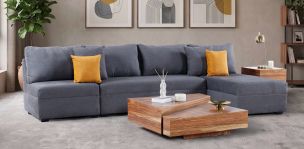 Sala en L Alize Gris 3 Piezas