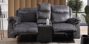 Sofá 2 Plazas con Reclinables Twin Falls Gris