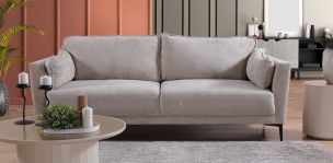 Sofá 3 Plazas de Microfibra Kubra Beige