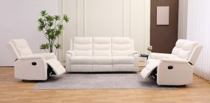Sala con Reclinables Midori Beige 3 Piezas