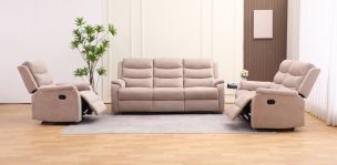 Sala con Reclinables Midori Café 3 Piezas
