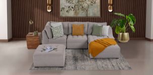 Sala en L Derecha Zonet Beige con Taburete