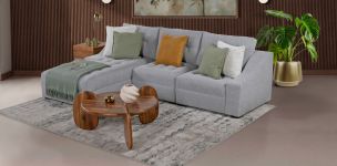 Sala Modular Izquierda Zonet Gris 3 Piezas
