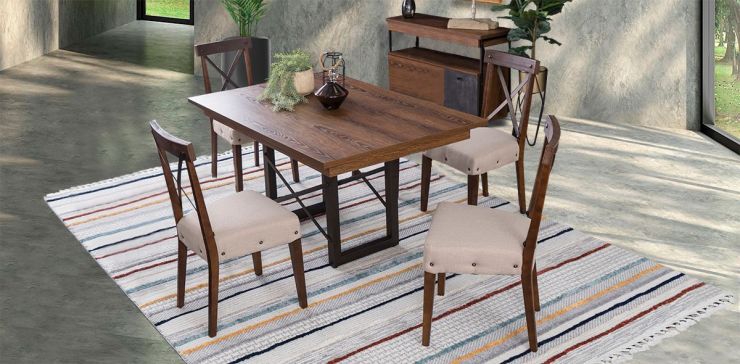 Comedor Barret con 4 Sillas Beige