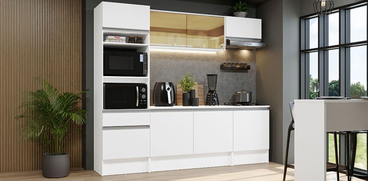 Cocina 240 cm Diamante Blanco