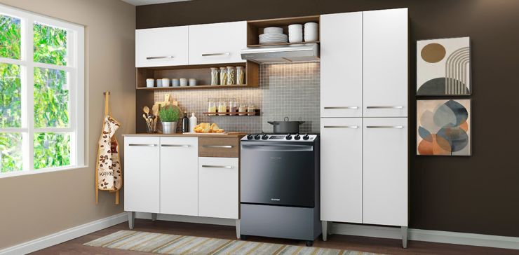 Cocina Integral Emily Pop 229 cm Blanco