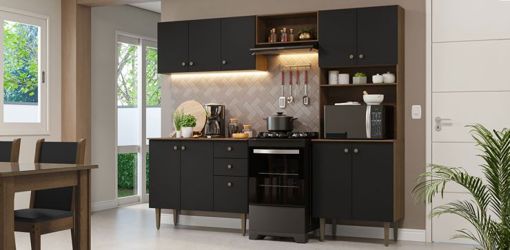 Cocina 235 cm Gabrielle Negro