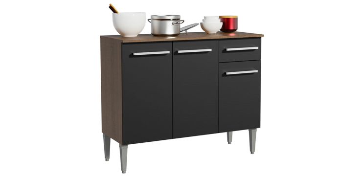 Gabinete Inferior 105 cm Emilly Negro