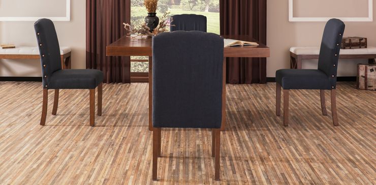 Comedor Mika con 4 Sillas Azul Tapizadas