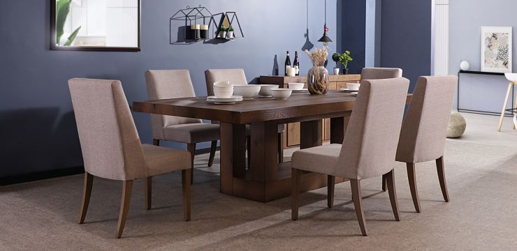 Comedor 240 cm Anka con 6 Sillas Beige