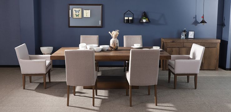 Comedor 240 cm Anka con 6 Sillones Beige