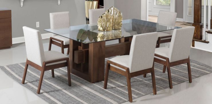 Comedor Berlín con 6 Sillas Beige