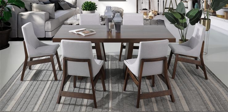 Comedor 180 cm Odette con 6 Sillas Gris