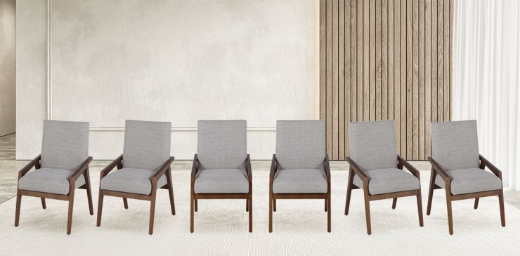 Juego de 6 Sillones Kansas Beige