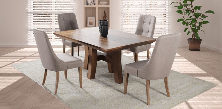 Comedor Kansas con 4 Sillas Atenea Café