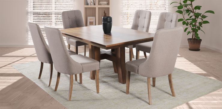 Comedor Kansas con 6 Sillas Atenea Café