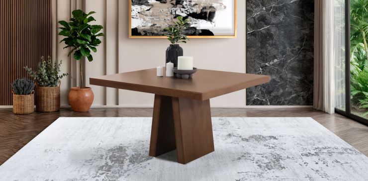 Mesa Comedor Cuadrada 120 cm Odette Café