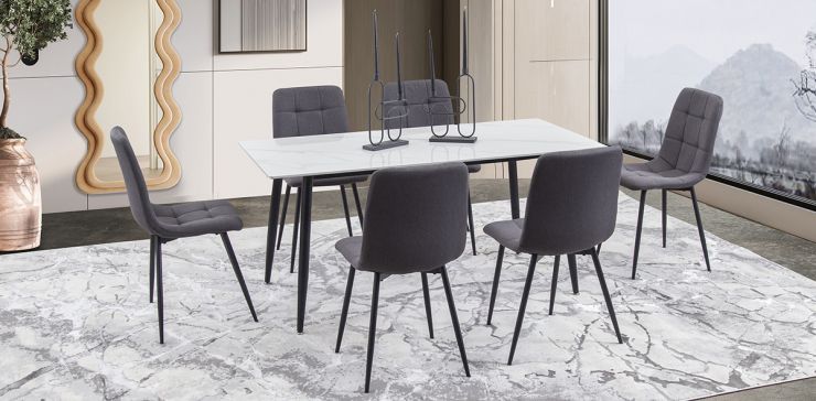 Comedor Clever Gris 7 Piezas