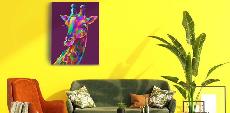 Cuadro 130 x 80 cm Jirafa Multicolor
