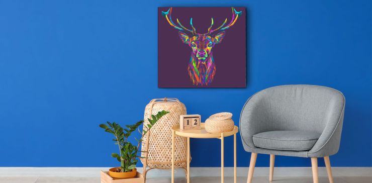 Cuadro 60 x 60 cm Venado Multicolor