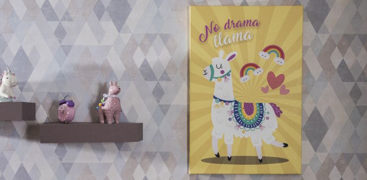 Cuadro Llama Blanca con Amarillo 