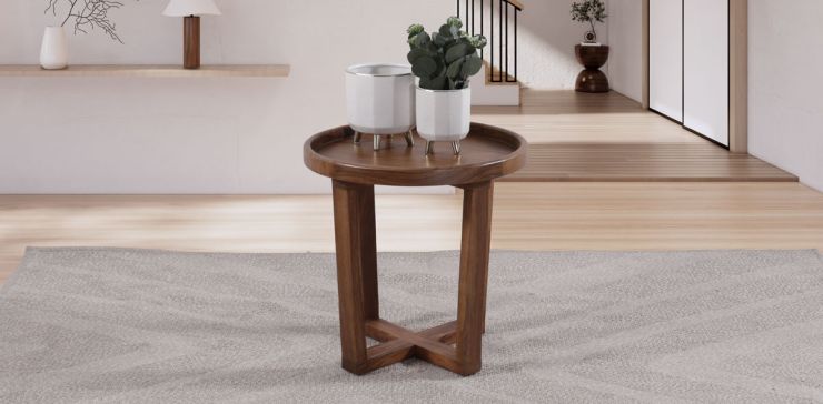 Mesa Ocasional Redonda Café  Charola Grande