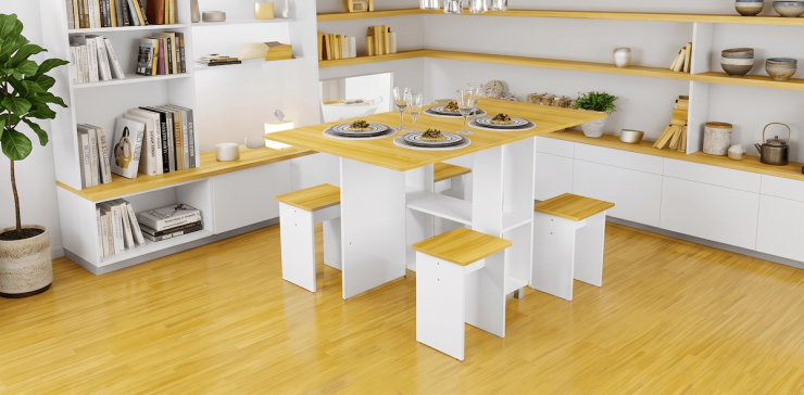 Mesa Ocasional Rectangular Plegable Capela Blanco